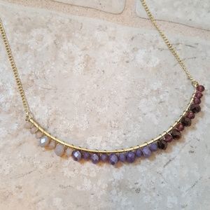 NWT Ann Taylor Goldtone Necklace Ombre Purple